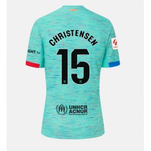 Lacne Ženy Futbalové dres Barcelona Andreas Christensen #15 2023-24 Krátky Rukáv - Tretina